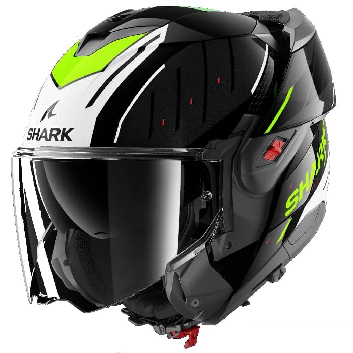 کلاه کاسکت فول متحرک SHARK مدل OXO RYDGER BLACK WHITE YELLOW — تصویر ۳