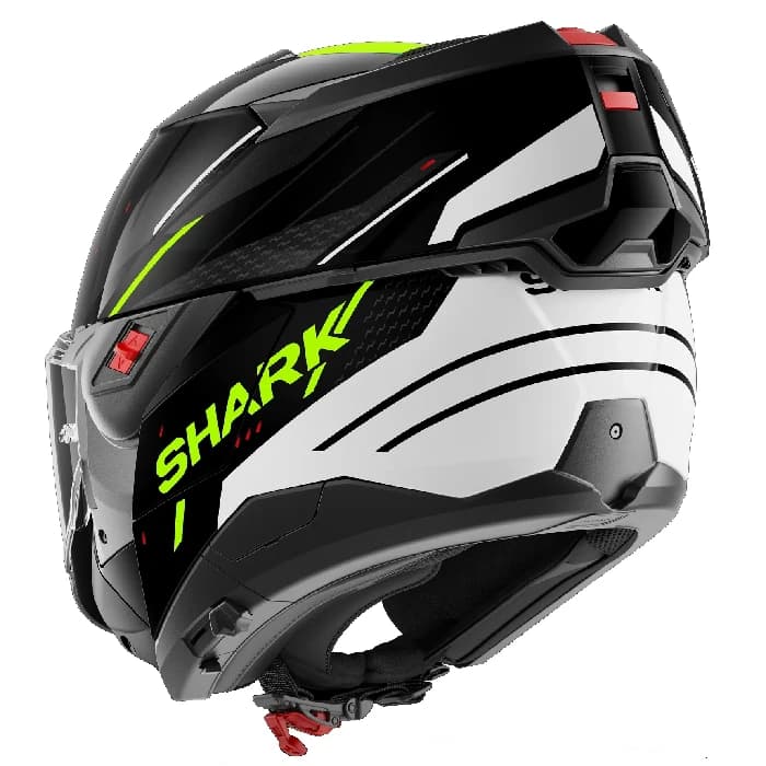 کلاه کاسکت فول متحرک SHARK مدل OXO RYDGER BLACK WHITE YELLOW — تصویر ۴