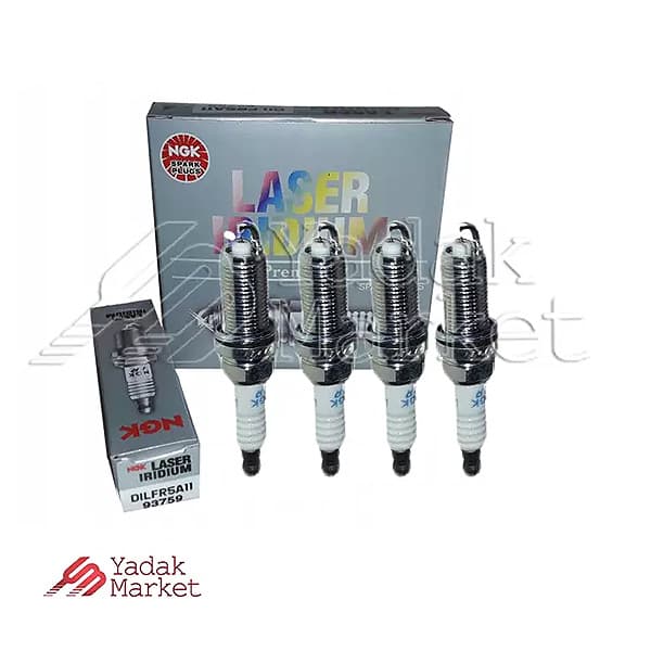 شمع موتور سوزنی پلاتینیوم لیزری پایه بلند NGK کد PLFR5A-11 6240 بسته 4 عددی مناسب برای جک J5 دنده