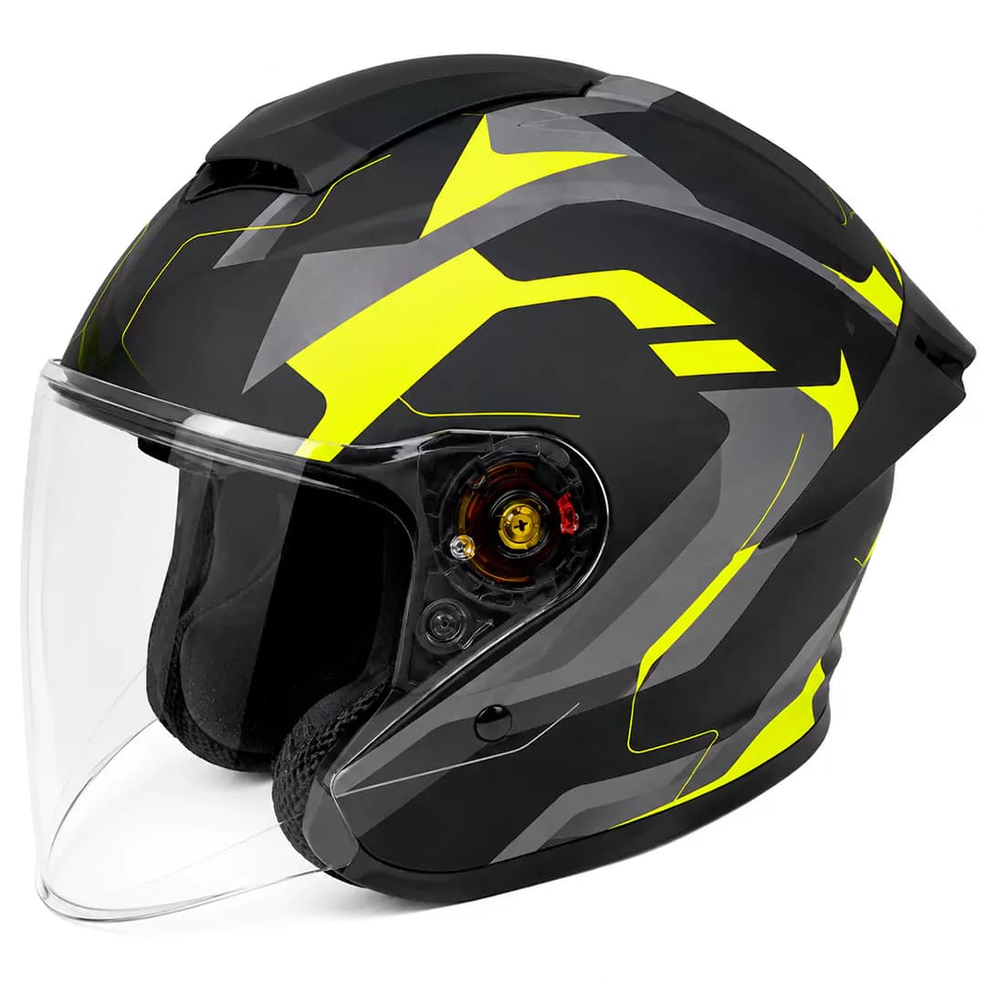 کلاه کاسکت بدون فک ردلاین مدل 15-966 MATT BLACK FLUOR YELLOW — تصویر ۲