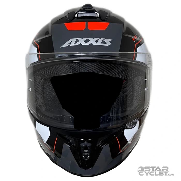 کلاه کاسکت فک ثابت اکسیس مدل SONAR DRAKEN BLACK GRAY WHITE RED — تصویر ۵