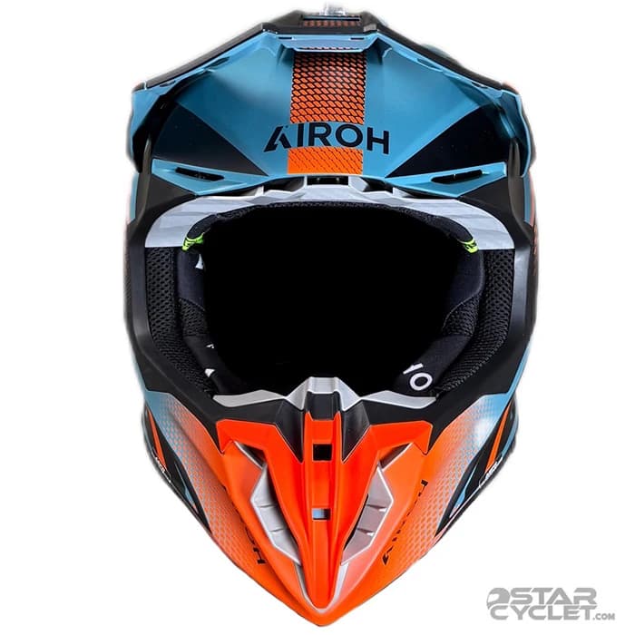 کلاه کاسکت کراسی AIROH مدل TWIST3 BLUE ORANGE BLACK MATT — تصویر ۴