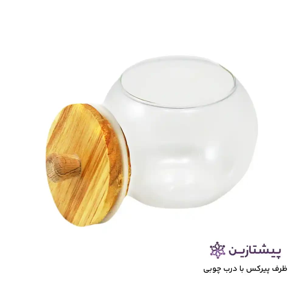 قندان و جای ادویه پیرکس درب چوبی