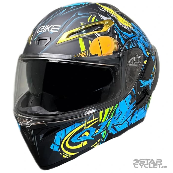 کلاه کاسکت فک متحرک Qike مدل MP01 BLUE THUNDER GOD — تصویر ۲