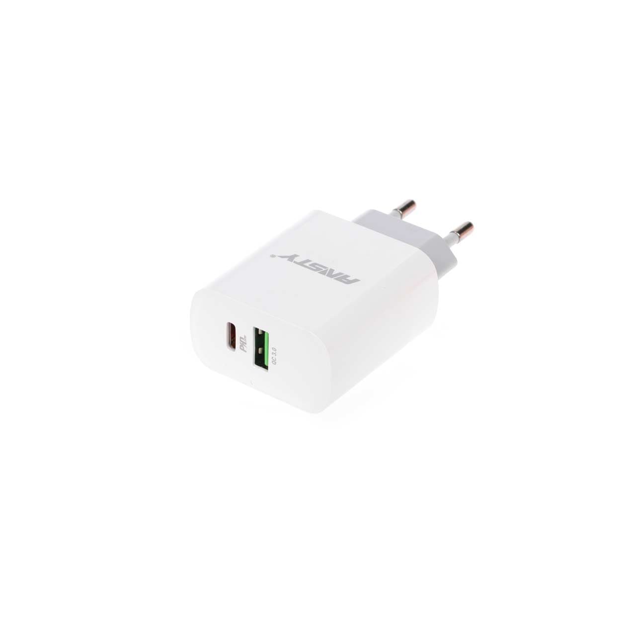 شارژر دیواری فست و PD دو پورت ANSTY مدل Q-008-T 20W به همراه کابل شارژ Type-C (گارانتی 6 ماهه ) — تصویر ۳
