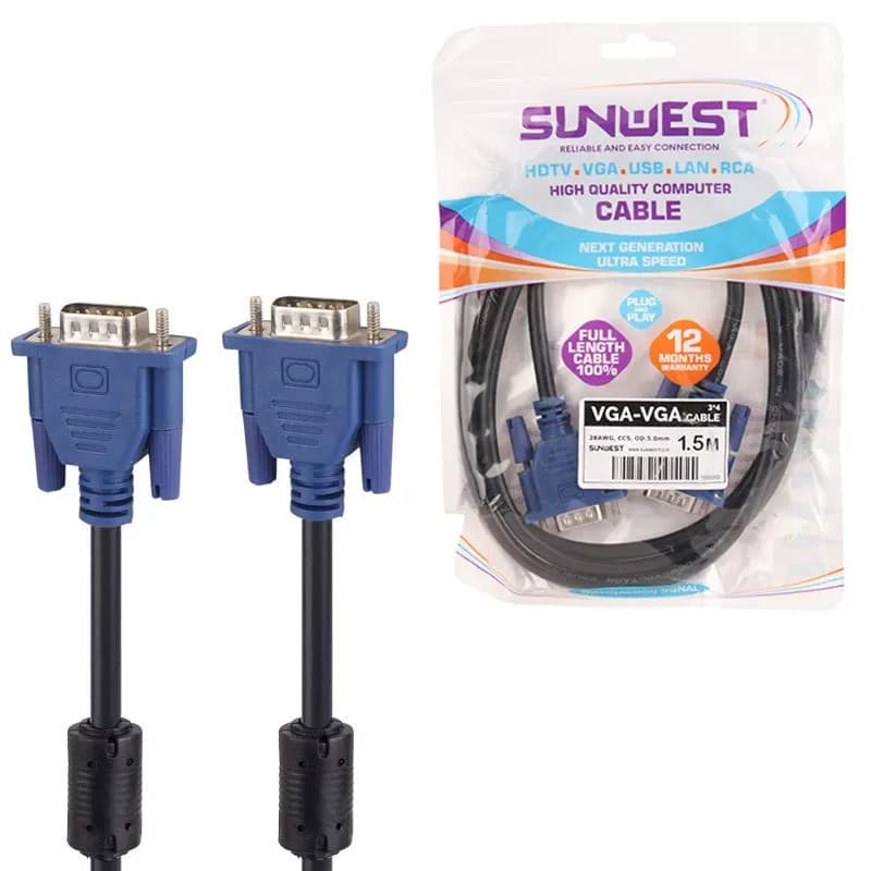 کابل VGA 3+4 سان وست Sunwest طول 1.5 متر — تصویر ۲