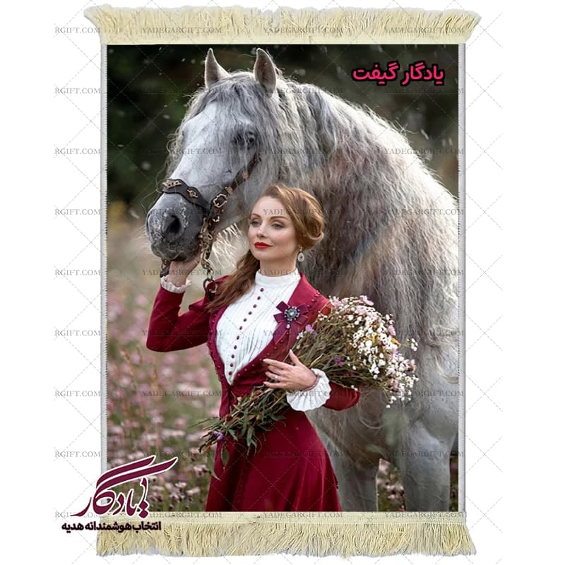 تابلو فرش ماشینی طرح دوشیزه بانوی روس کد d41