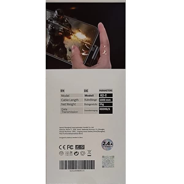 کابل شارژ گیمینگ TYPE-C سی بای مدل SAYBUUY K2-C با گارانتی — تصویر ۵