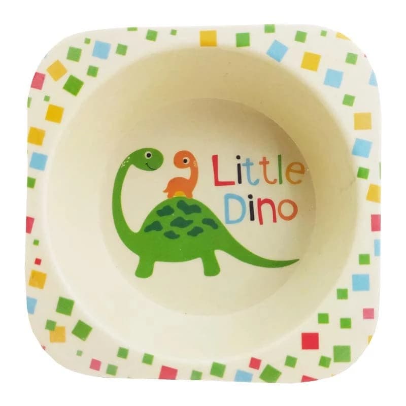 ست ظرف غذای بامبو کودک ۵تیکه کوکو coco bamboo طرح اژدها کوچولو little dino — تصویر ۵