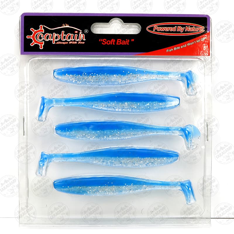 لور ماهی ژله ای کاپیتان آبی ۱۰ سانتی بسته ۵ عددی CAPTAIN SHADE TAIL — تصویر ۲