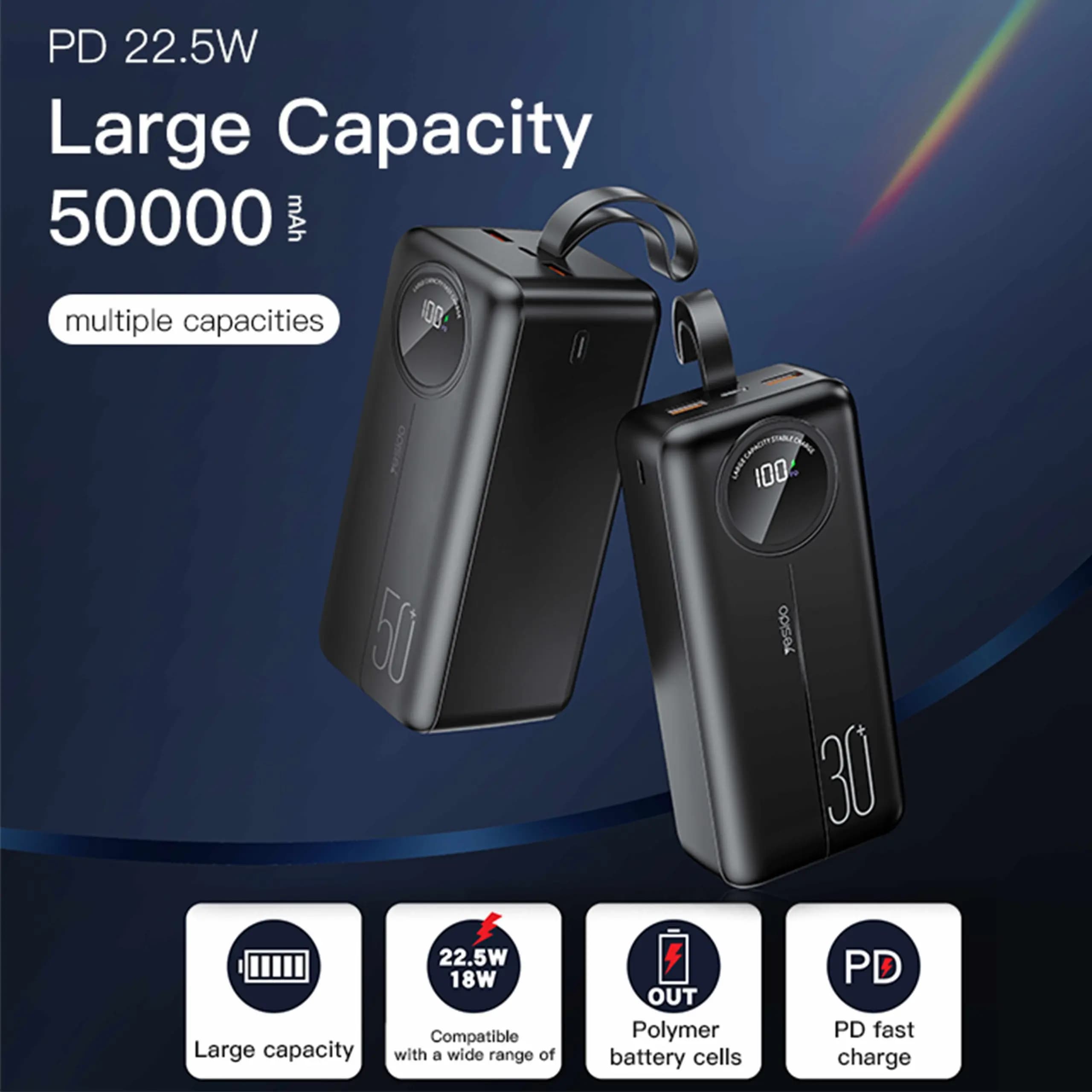 پاوربانک 30000 میلی آمپر یسیدو YESIDO YP42 PD 20W — تصویر ۳