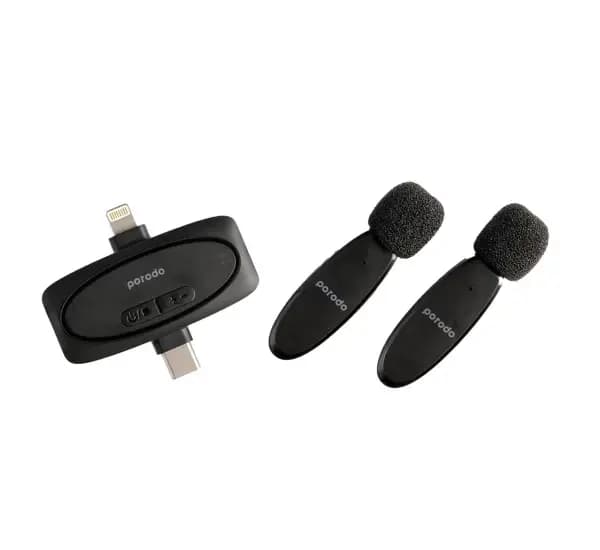 میکروفن یقه ای بی سیم پورودو مدل Porodo DUAL MIC — تصویر ۳