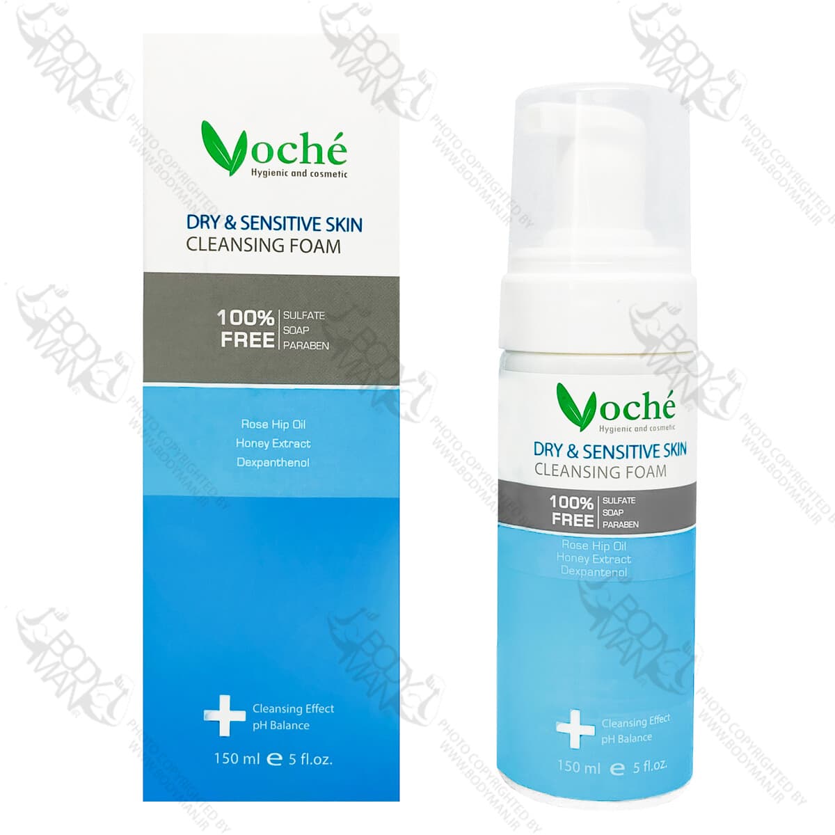 فوم شستشوی صورت مناسب پوست های خشک و حساس وچه | Voche DRY AND SNESITIVE SKIN CLEANSING FOAM