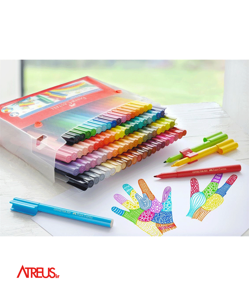 ماژیک نقاشی فابر کاستل 60رنگ connector pens FABER-CASTELL — تصویر ۳