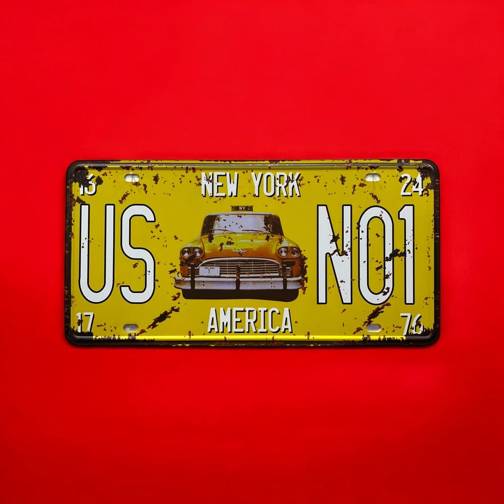 پلاک فلزی تزئینی مدل NEWYORK — تصویر ۲