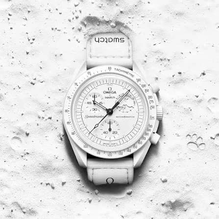 ساعت مچی امگا سواچ میشن تو د مون فیز فول مون | Omega x Swatch Mission to the Moonphase Full Moon | سفید صفحه سفید مستر کوالیتی