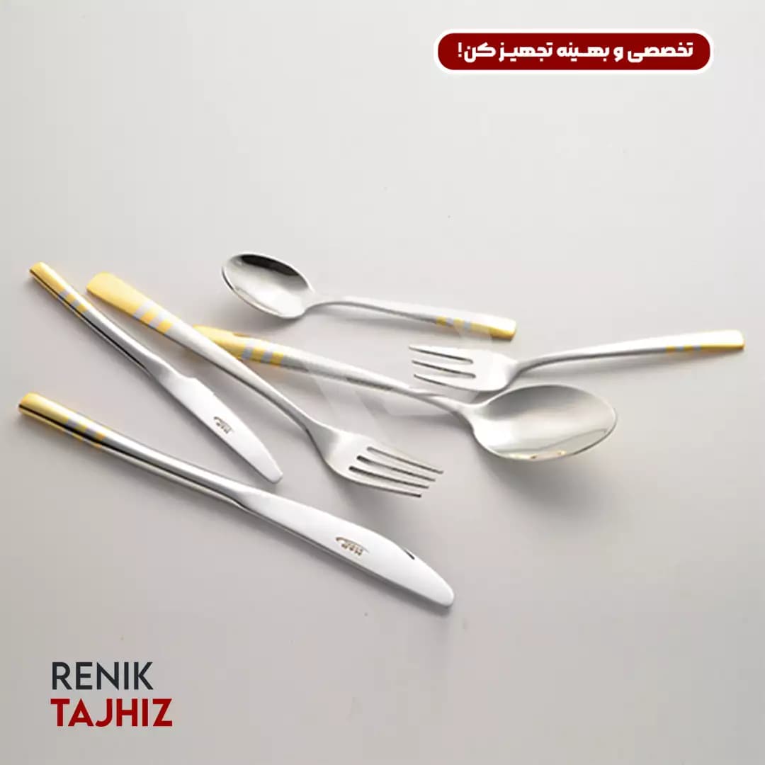سرویس ۹۸ پارچه فلورانس طلائی جعبه کادویی — تصویر ۹