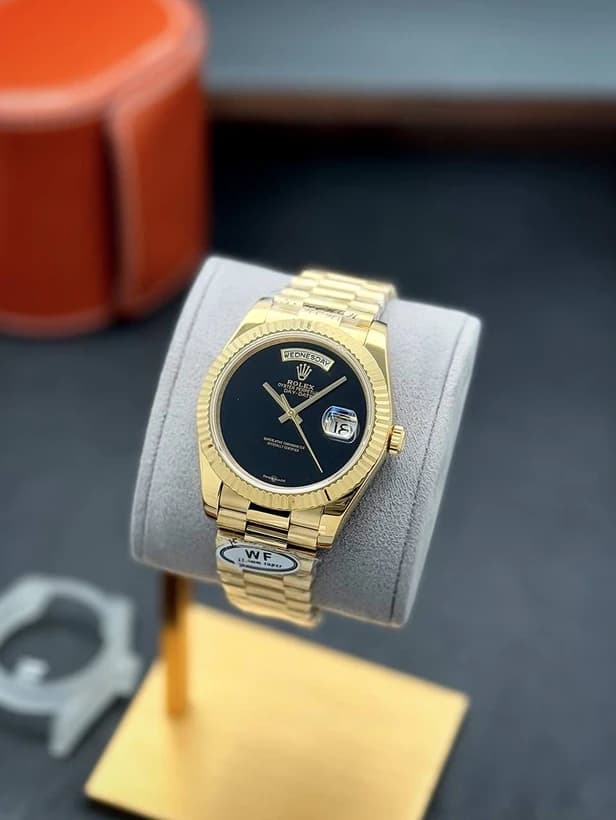 ساعت مچی رولکس دیدیت | Rolex Day-Date | طلایی صفحه مشکی های کپی