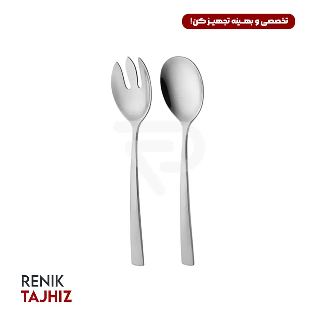 سرویس قاشق و چنگال ۱۵۸ پارچه فلورانس براق جعبه چوبی پایهدار — تصویر ۴