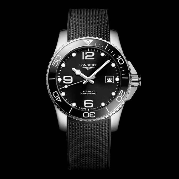 ساعت مچی لونژین هیدروکانکوئست | Longines HydroConquest | نقرهای صفحه مشکی مستر کوالیتی