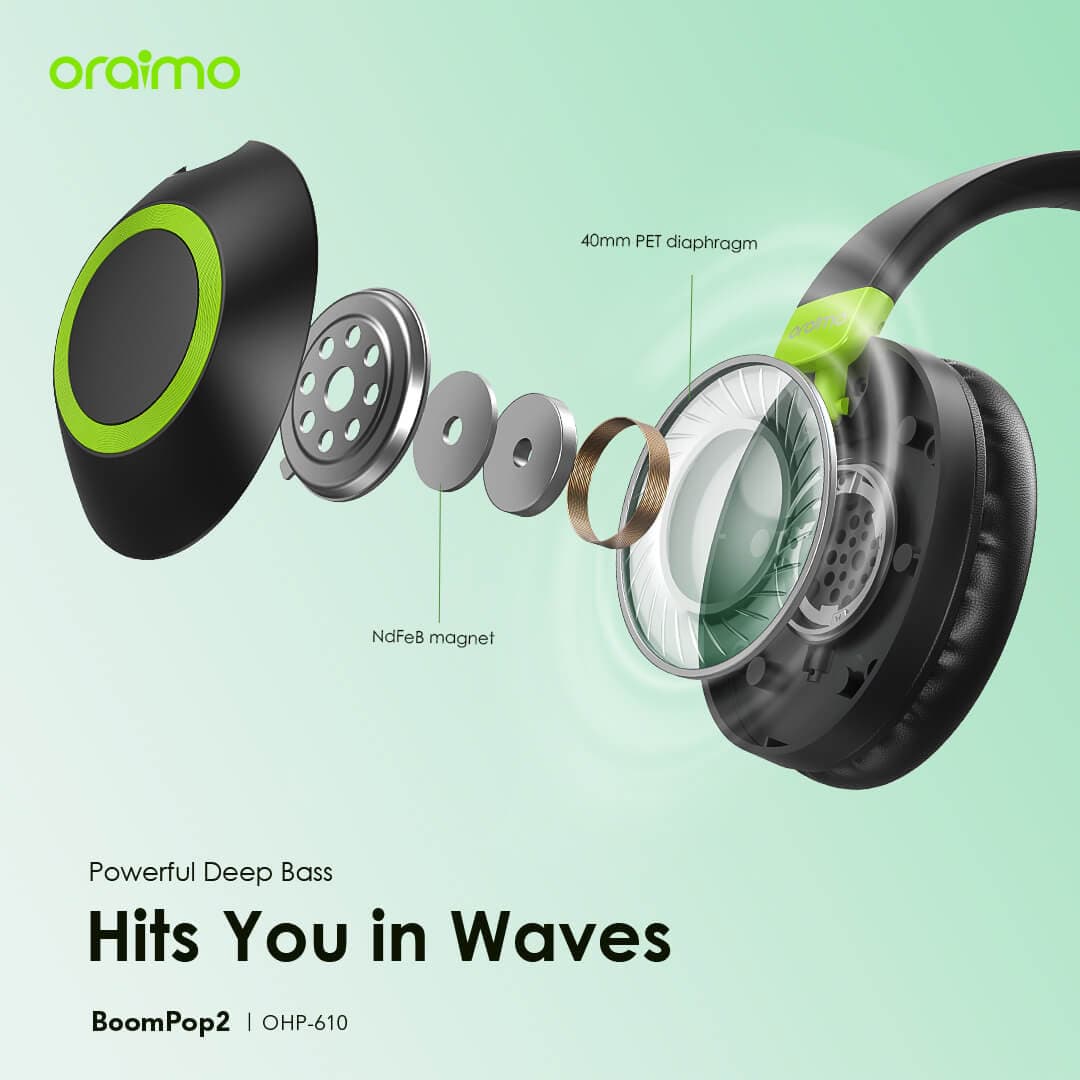 هدفون بیسیم ORAIMO BOOM POP 2 (اصلی)+گارانتی 18 ماهه✅ — تصویر ۹
