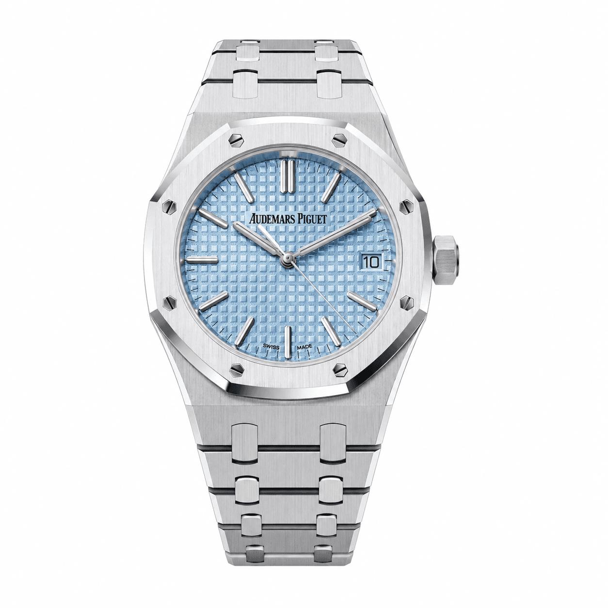 ساعت مچی اودمار پیگه رویال اوک | Audemars Piguet Royal Oak | نقرهای صفحه آبی آسمانی های کپی