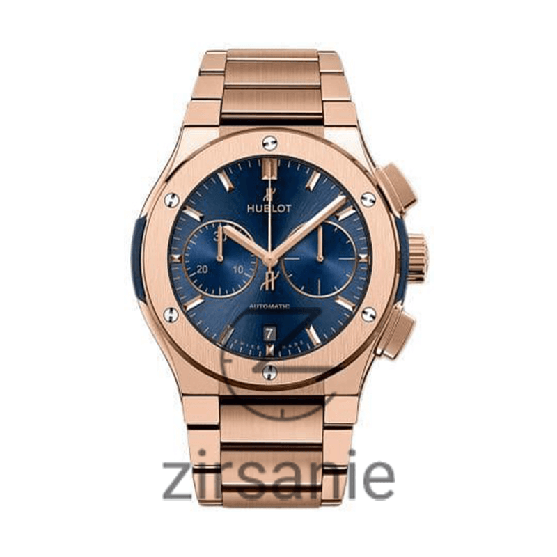 ساعت مچی مردانه هابلوت کرنوگراف کلاسیک Hublot Chronograph Classic Rosegold Blue