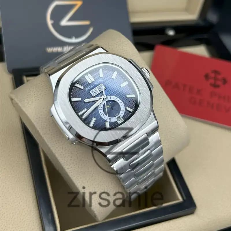 ساعت مچی مردانه پتک فیلیپ اتوماتیک Patek Philippe Steel Blue — تصویر ۹