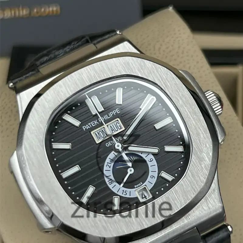 ساعت مچی مردانه پتک فیلیپ دو تقویم اتوماتیک Patek Philippe Two Automatic Calendars Black — تصویر ۳