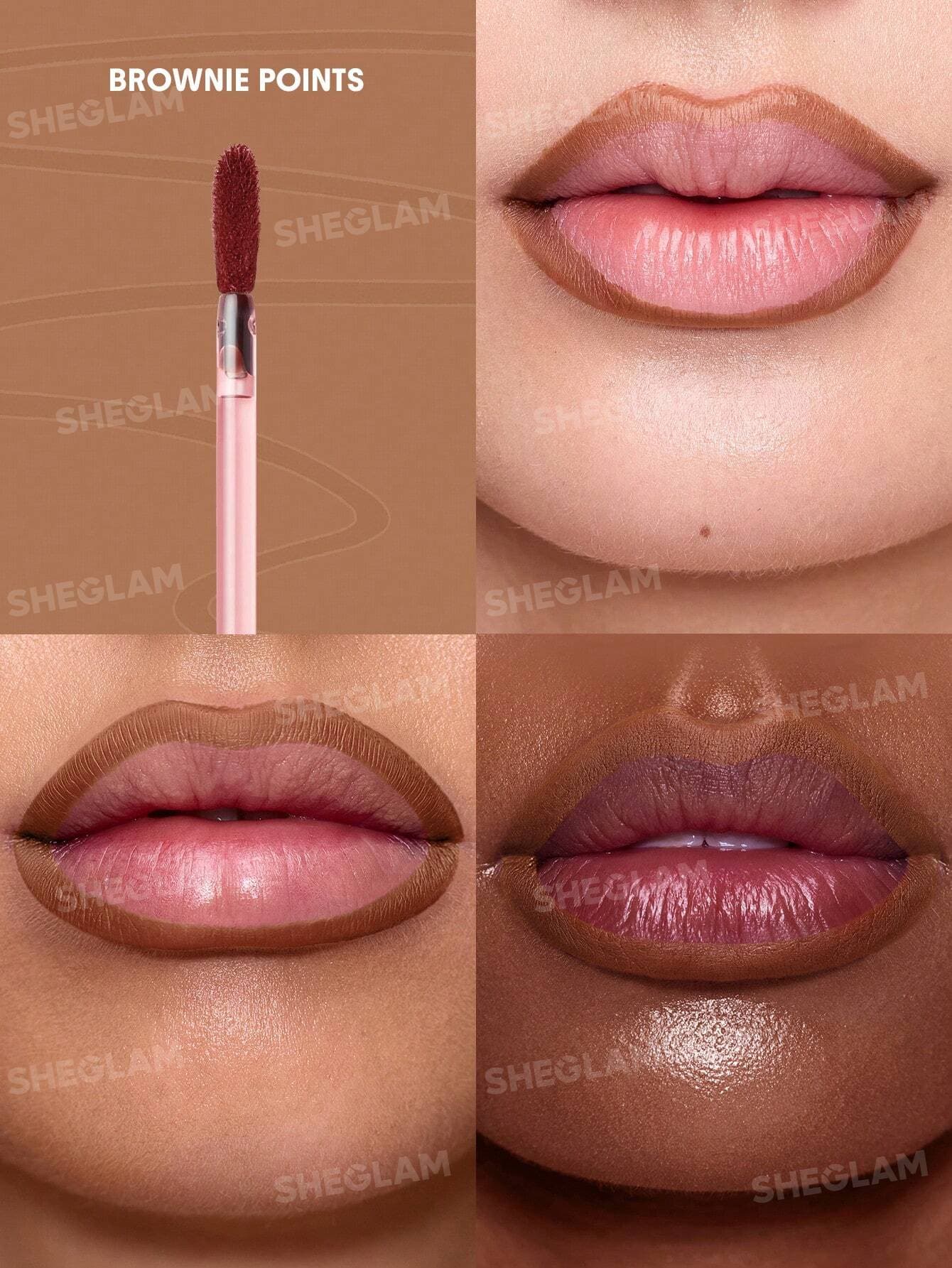 خط لب پیل آف فال این لاین شیگلم sheglam رنگ Brownie Points — تصویر ۲