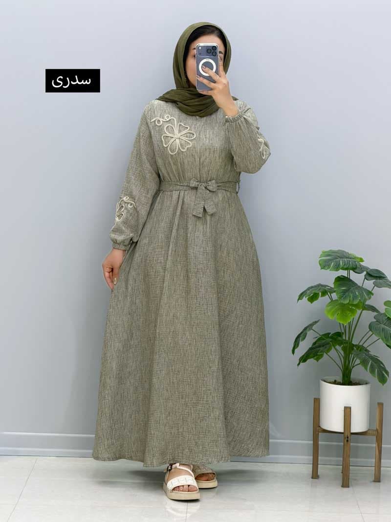 پیراهن بلند لینن گلریز کد 2011801