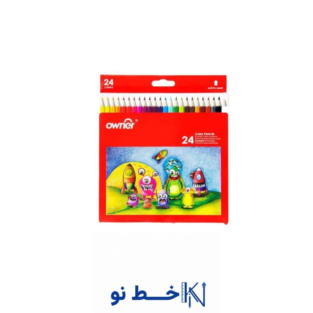 مداد 24 رنگی مقوایی اونر