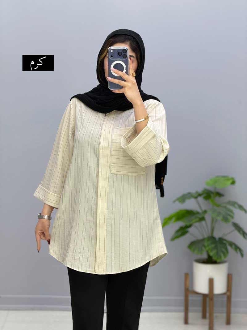 شومیزمانتویی تک جیب شانتون آیهان کد3298115 — تصویر ۴