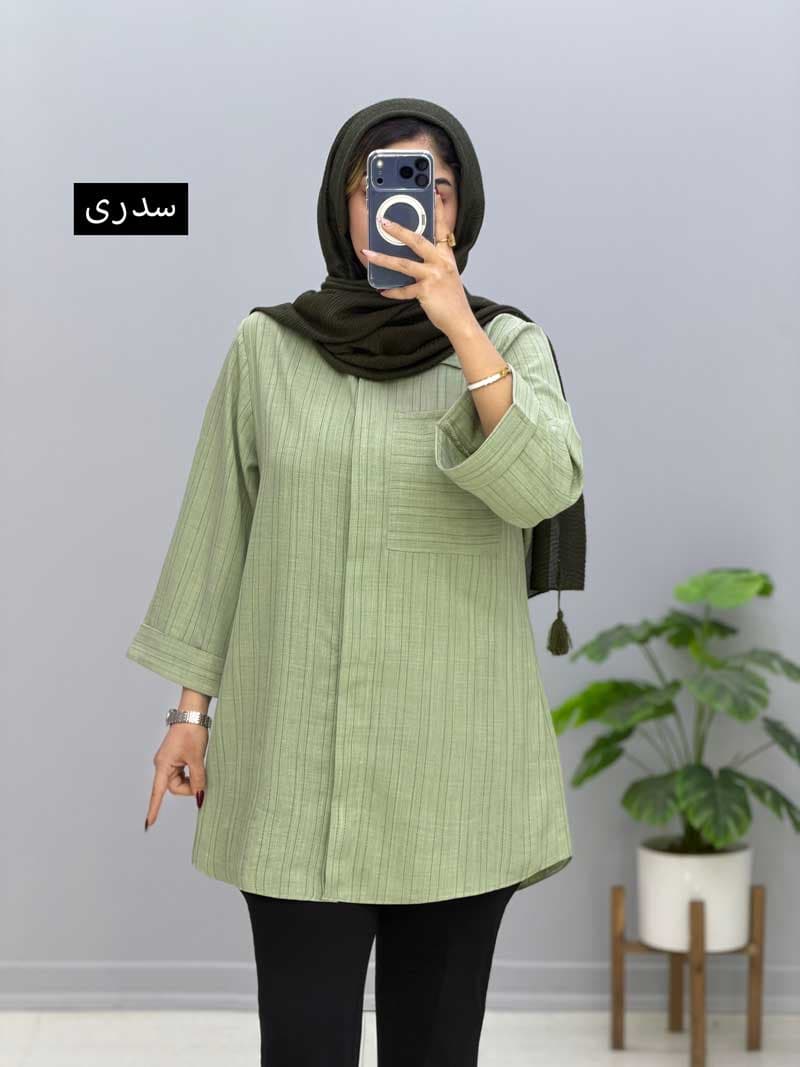 شومیزمانتویی تک جیب شانتون آیهان کد3298115 — تصویر ۷