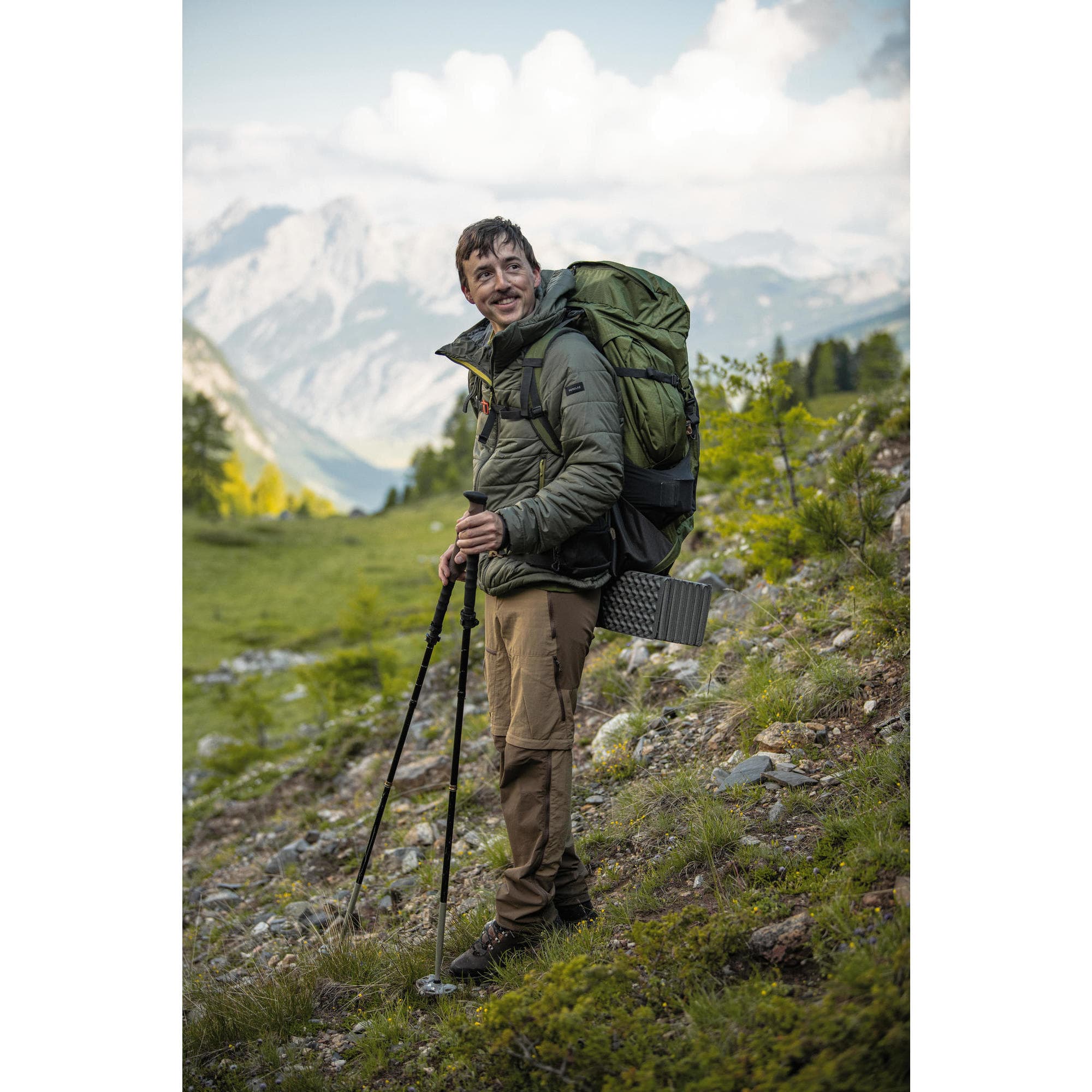 کاپشن الیاف کچوا / FORCLAZ – مدل Trek 100 Hoodie/ سبز — تصویر ۵