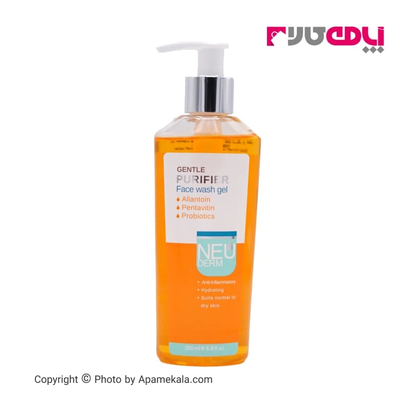 ژل شستشو صورت نئودرم مدل gentle purifier مناسب پوست نرمال تا خشک حجم 200 میل — تصویر ۲