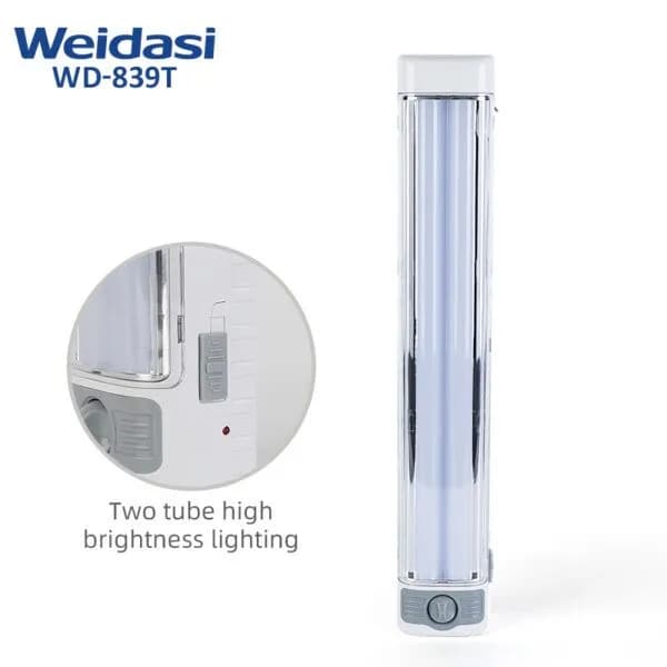 چراغ اضطراری کمپینگ قابل شارژ ویداسی دیمردار مدل WD-839T — تصویر ۲