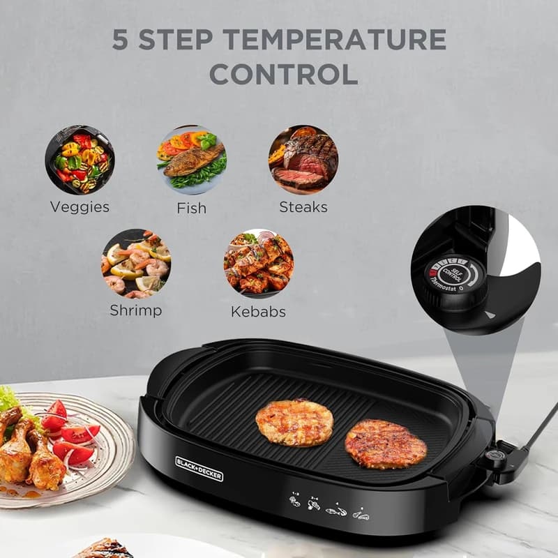 گریل برقی بلک اند دکر مدل GH1500-B5 — تصویر ۹