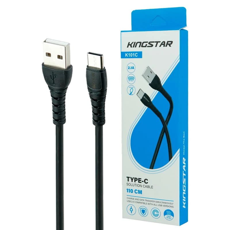 کابل شارژ تایپ سی فست شارژ KingStar K101C 2.1A 1.1m