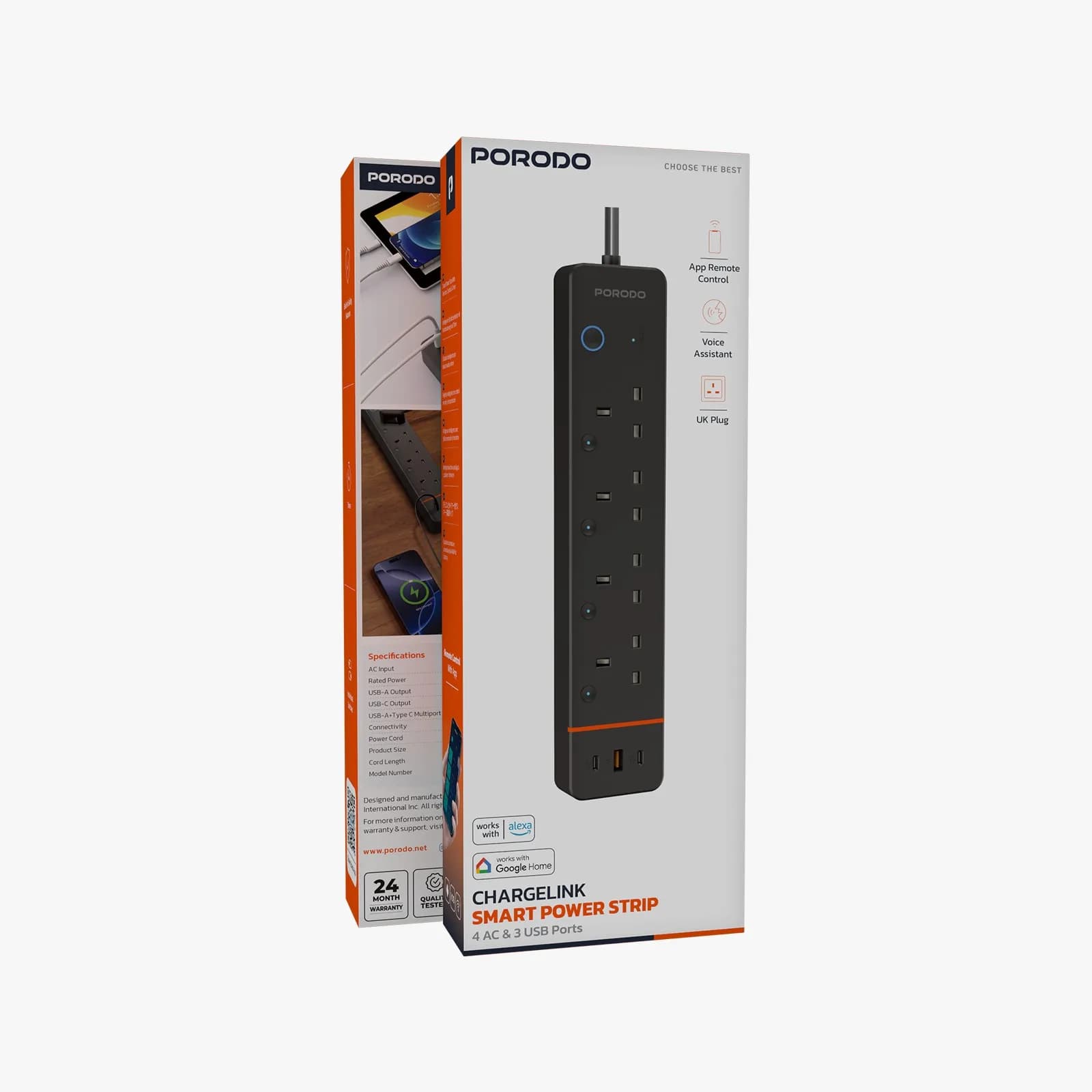 چندراهی برق هوشمند 4AC & USB-C Ports مدل Chargelink پورودو — تصویر ۳