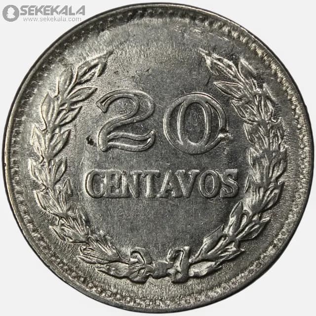 سکه 20 سنتاوو کلمبیا 1970 — تصویر ۳