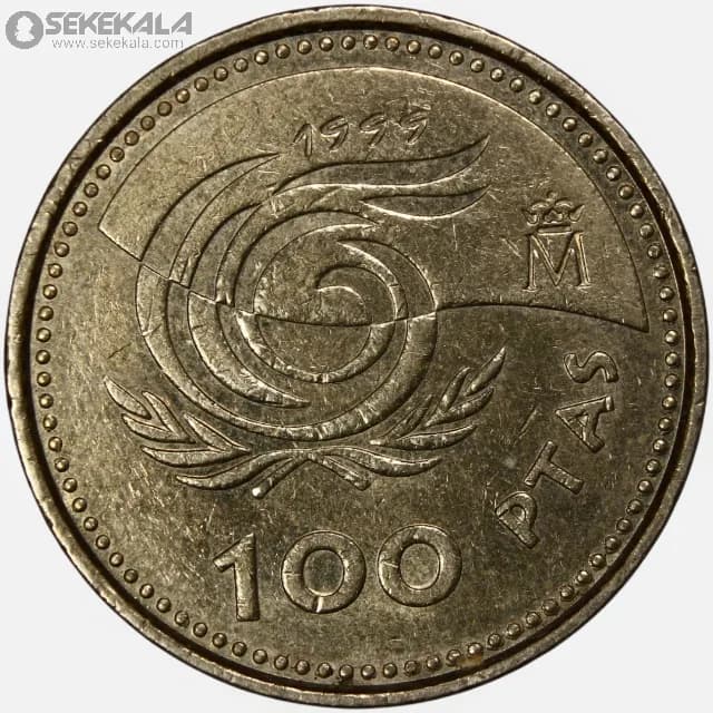سکه 100 پزوتا یادبودی اسپانیا 1999 (خوآن کارلوس اول)