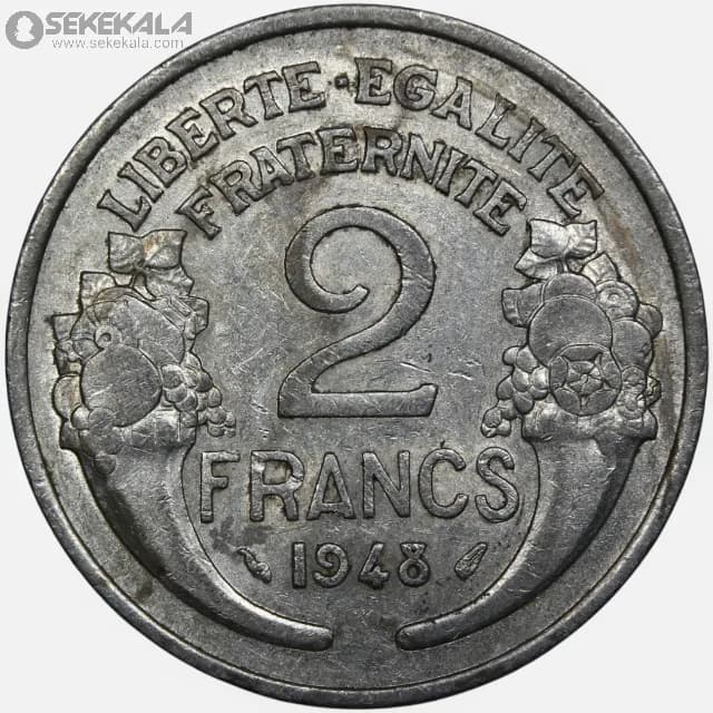 سکه 2 فرانک فرانسه 1948 (جمهوری چهارم) — تصویر ۳