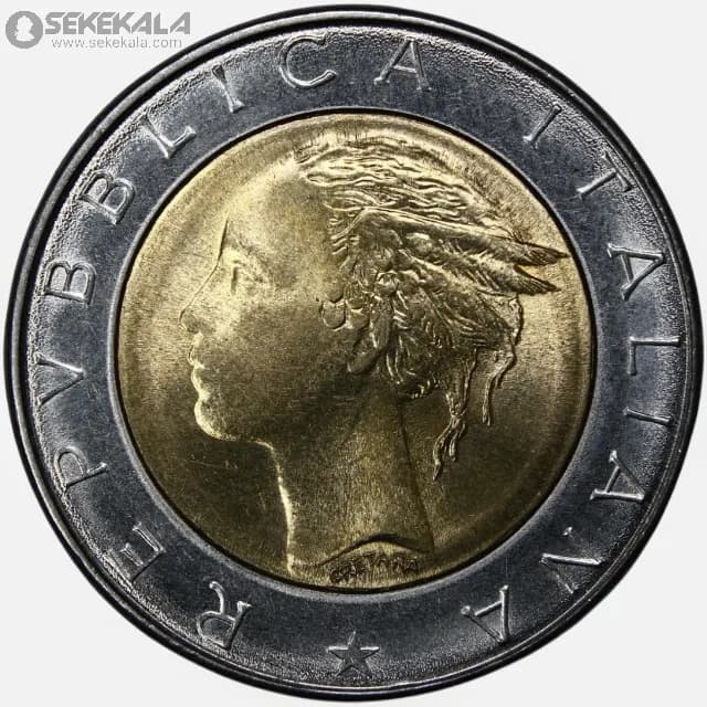 500 لیره دوفلزی ایتالیا 1983 (UNC) — تصویر ۳