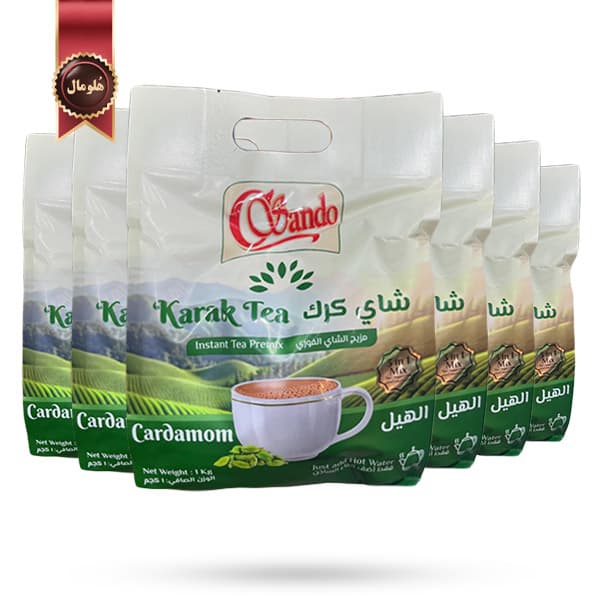 6 بسته چای کرک ساندو Sando مدل با طعم هل Cardamom وزن یک کیلویی (اورجینال)