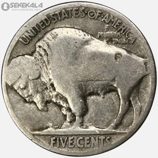 سکه 5 سنت قدیمی آمریکا 1920 (بوفالو) — تصویر ۳