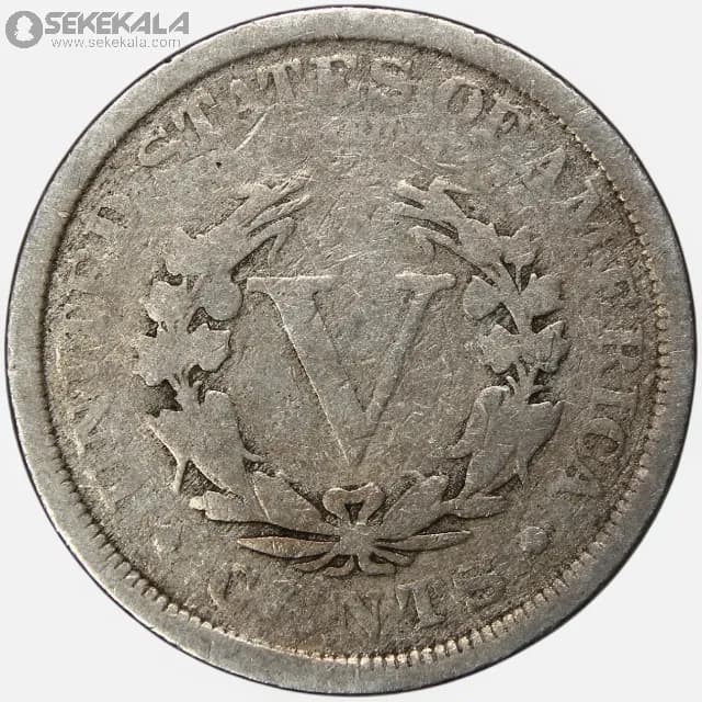 سکه 5 سنت قدیمی آمریکا 1909 (Liberty- آزادی) — تصویر ۳