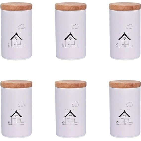 سرویس آشپزخانه 10 پارچه کرم مدل آرکا درب بامبو بهازکالا — تصویر ۴