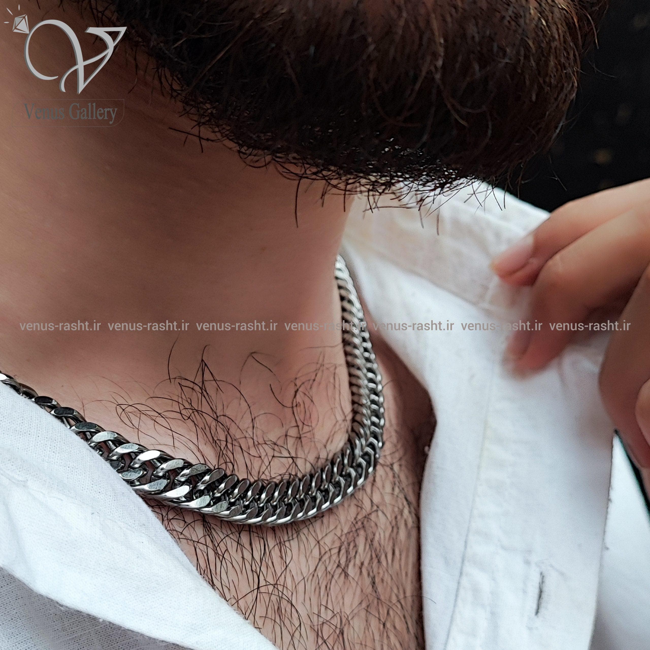 گردنبند مردانه استیل مدل کارتیه کد 2608