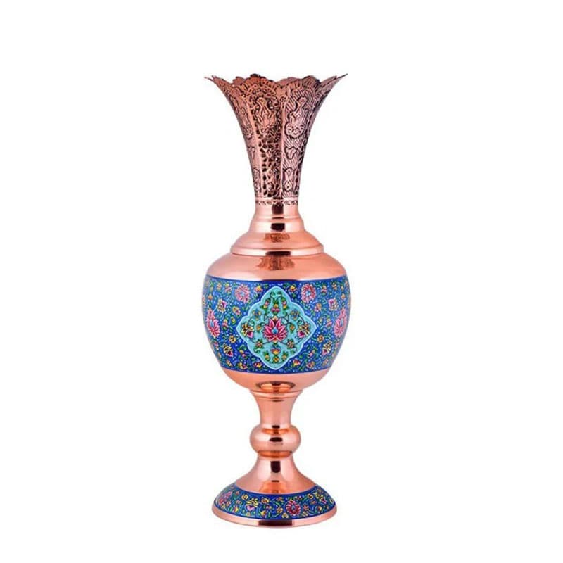 گلدان سنبلدان مس و پرداز ارتفاع 29